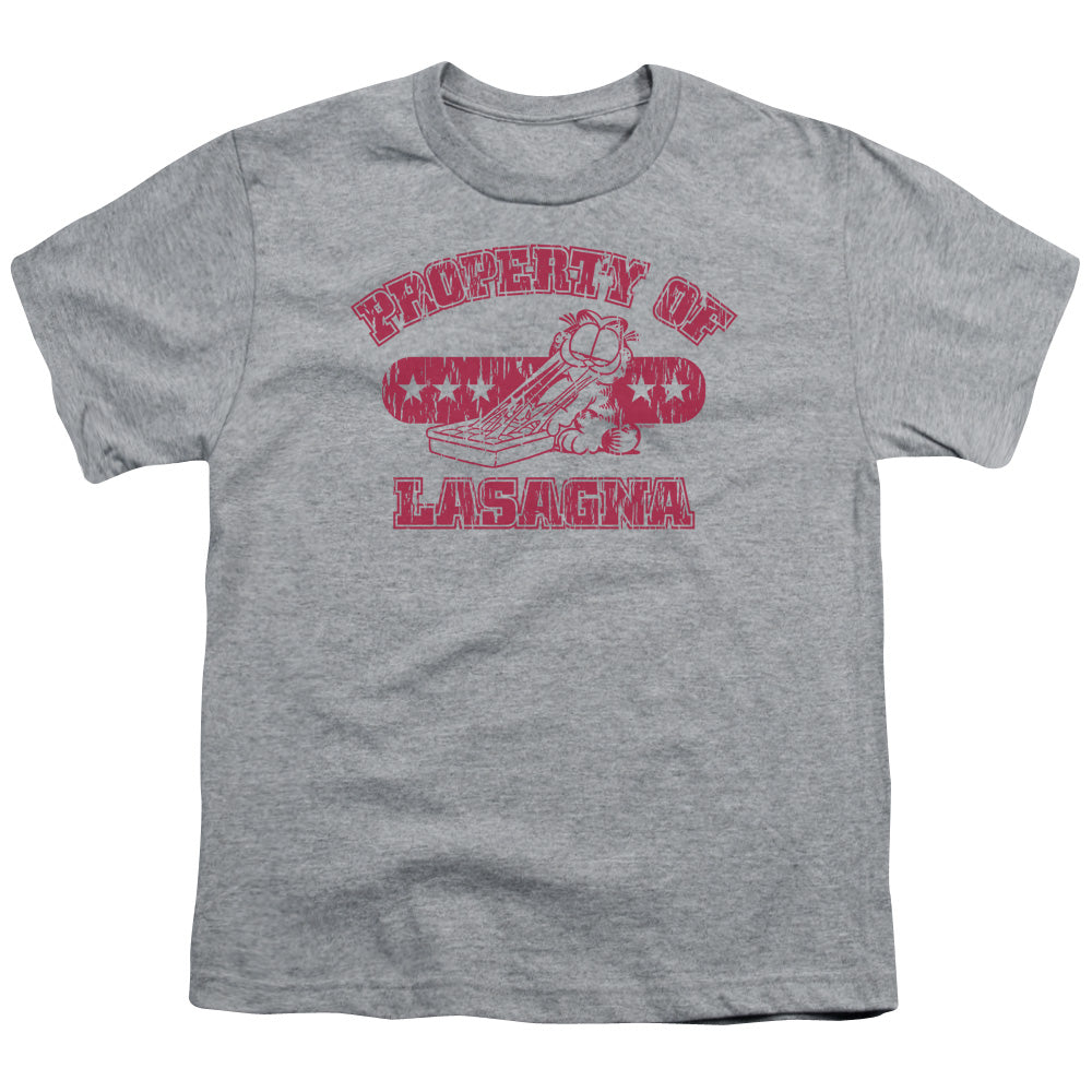 Garfield Property of Lasagna Kids Youth T Shirt Athletic Heather