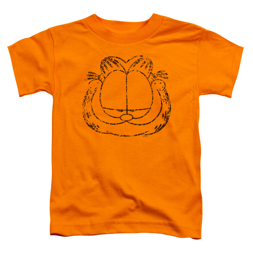 Garfield Irking Distressed Toddler Kids Youth T Shirt Orange
