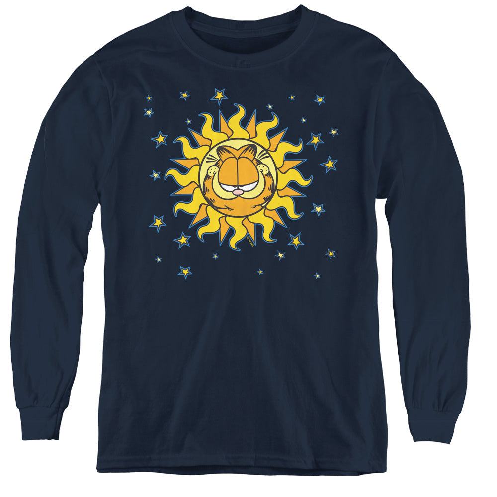 Garfield Celestial Long Sleeve Kids Youth T Shirt Navy