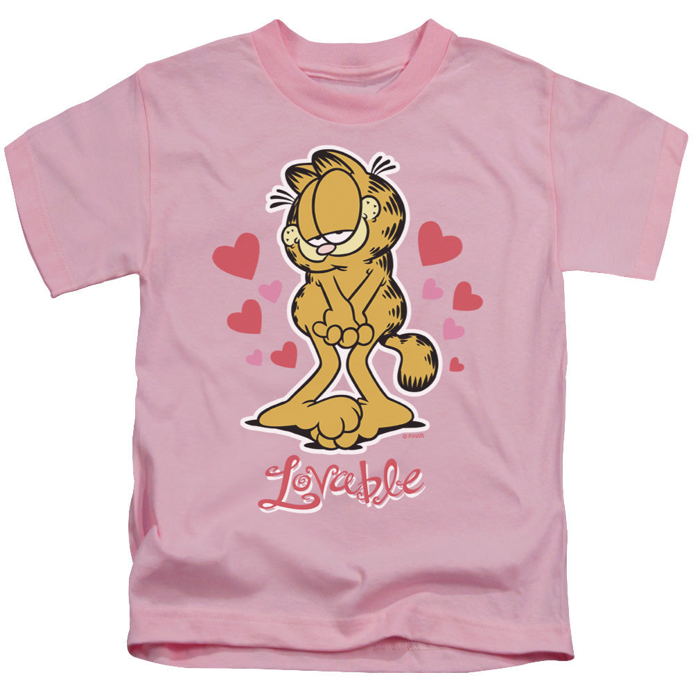 Garfield Lovable Juvenile Kids Youth T Shirt Pink