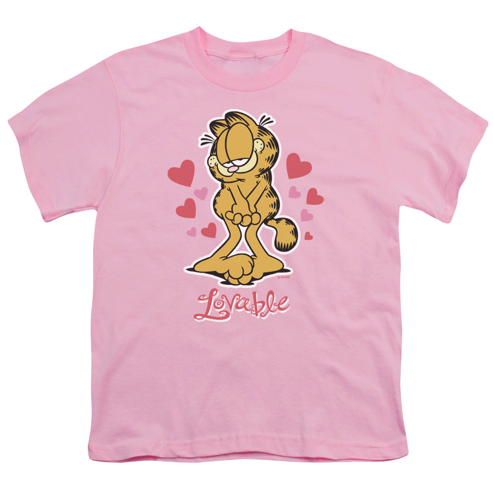 Garfield Lovable Kids Youth T Shirt Pink