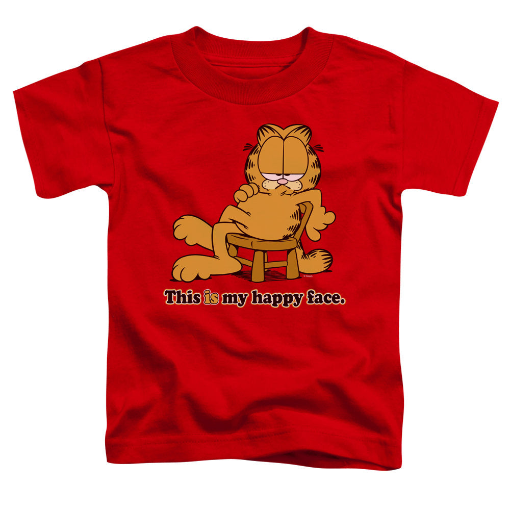 Garfield Happy Face Toddler Kids Youth T Shirt Red