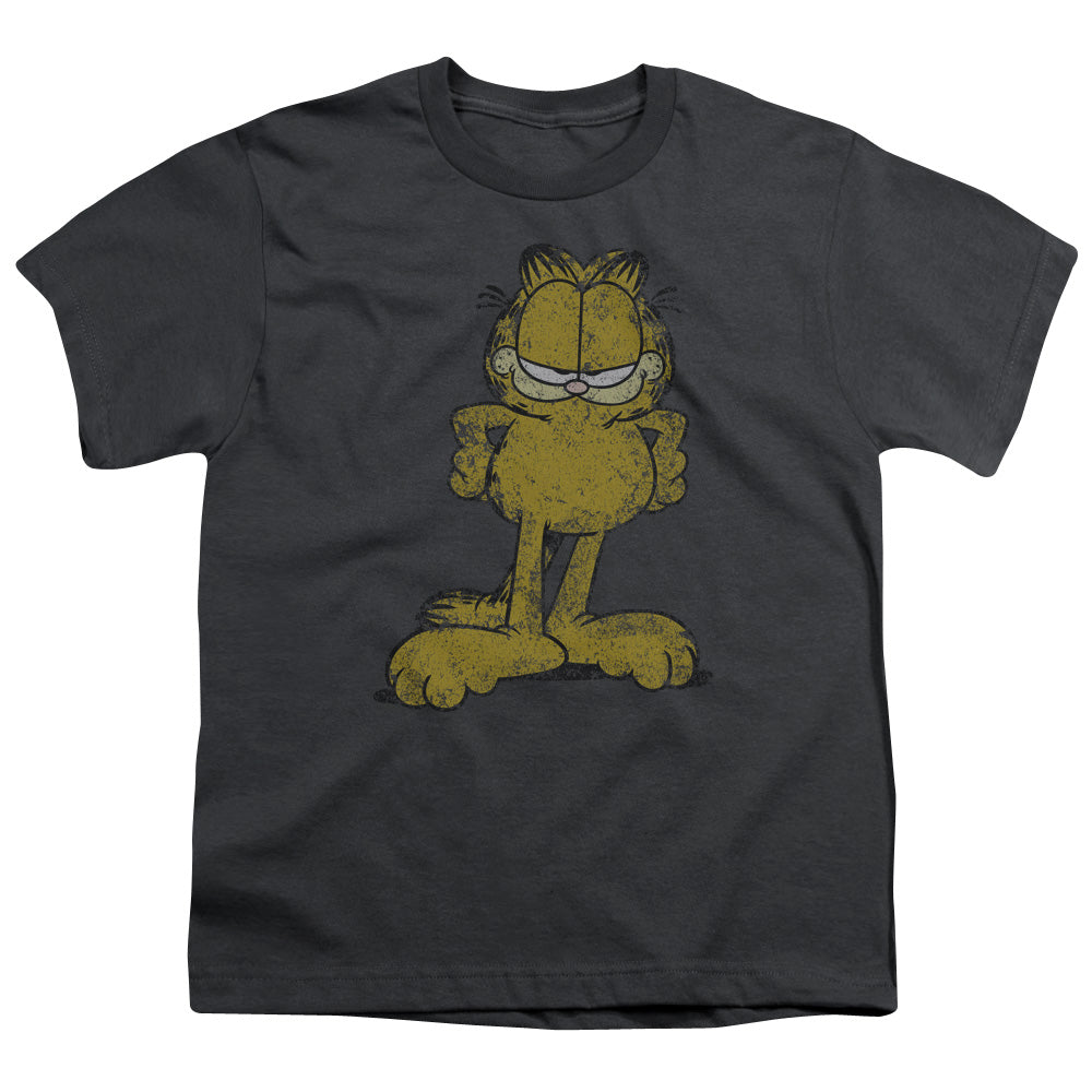 Garfield Big Ol Cat Kids Youth T Shirt Charcoal