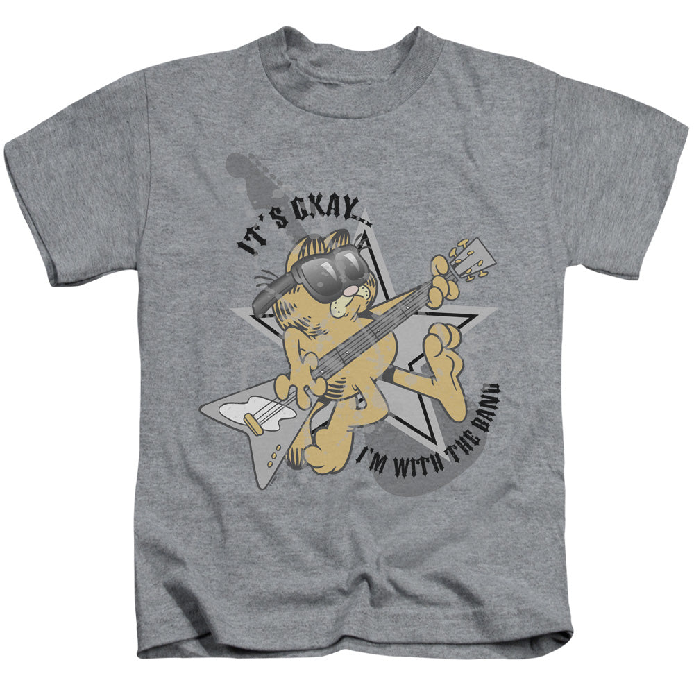 Garfield Im With the Band Juvenile Kids Youth T Shirt Athletic Heather
