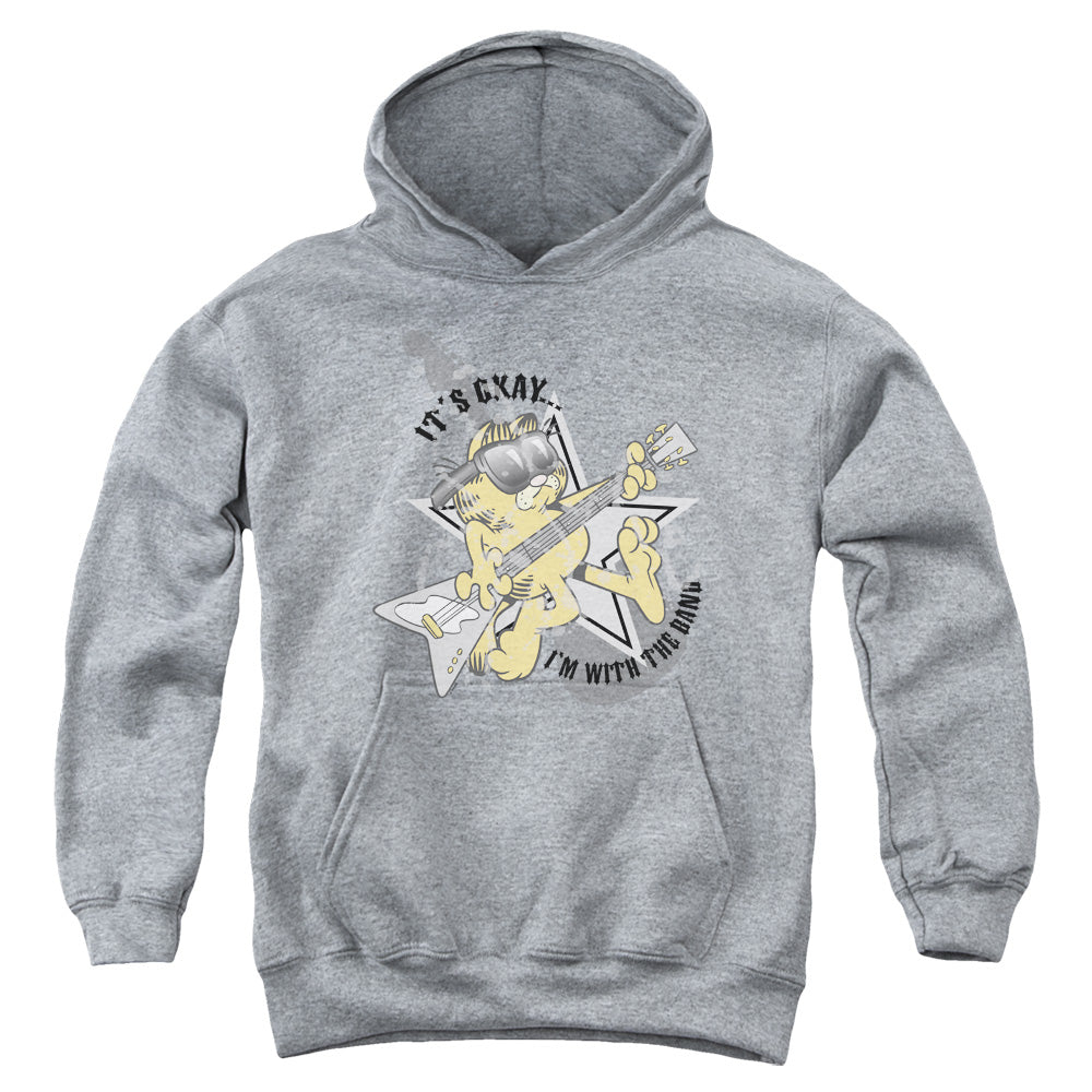 Garfield Im With the Band Kids Youth Hoodie Heather