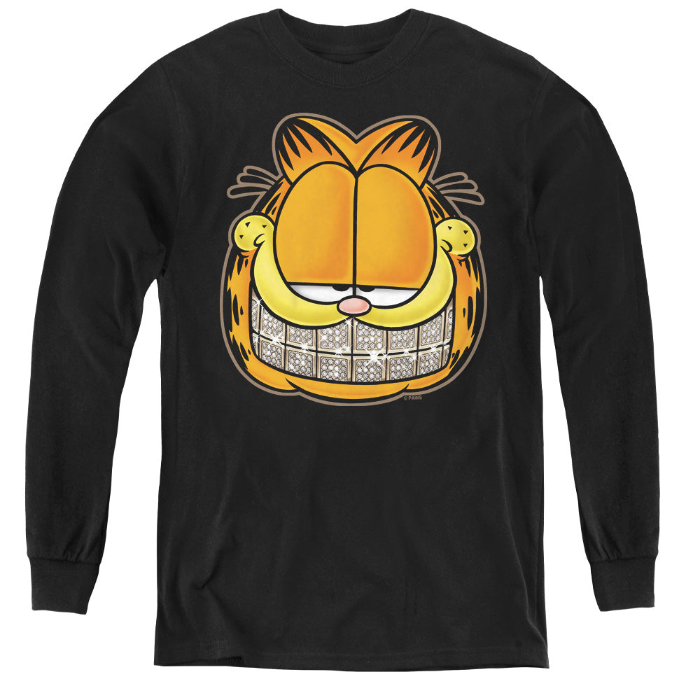 Garfield Nice Grill Long Sleeve Kids Youth T Shirt Black