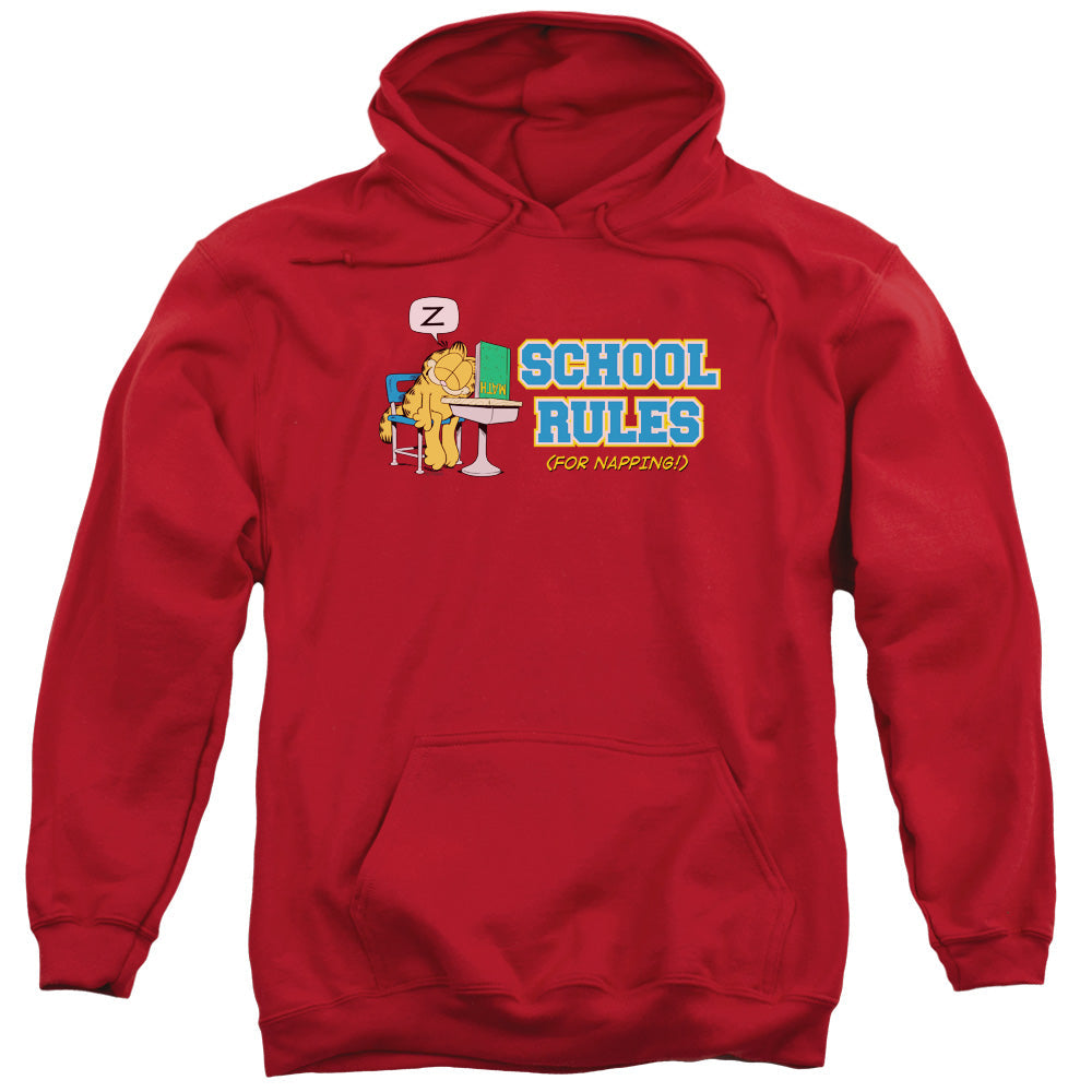 Garfield School Rules Mens Hoodie Red