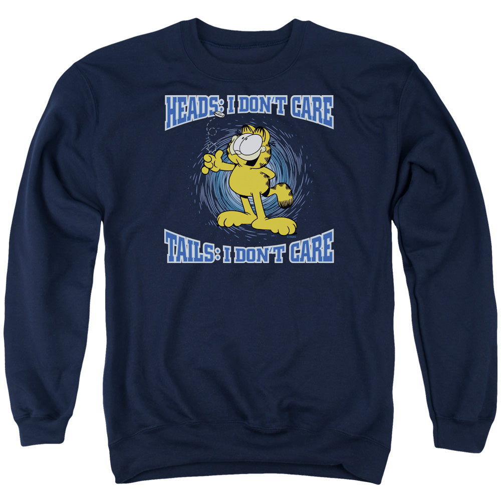 Garfield Heads or Tails Mens Crewneck Sweatshirt Navy