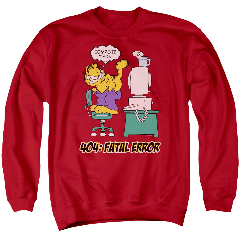 Garfield Compute This Mens Crewneck Sweatshirt Red