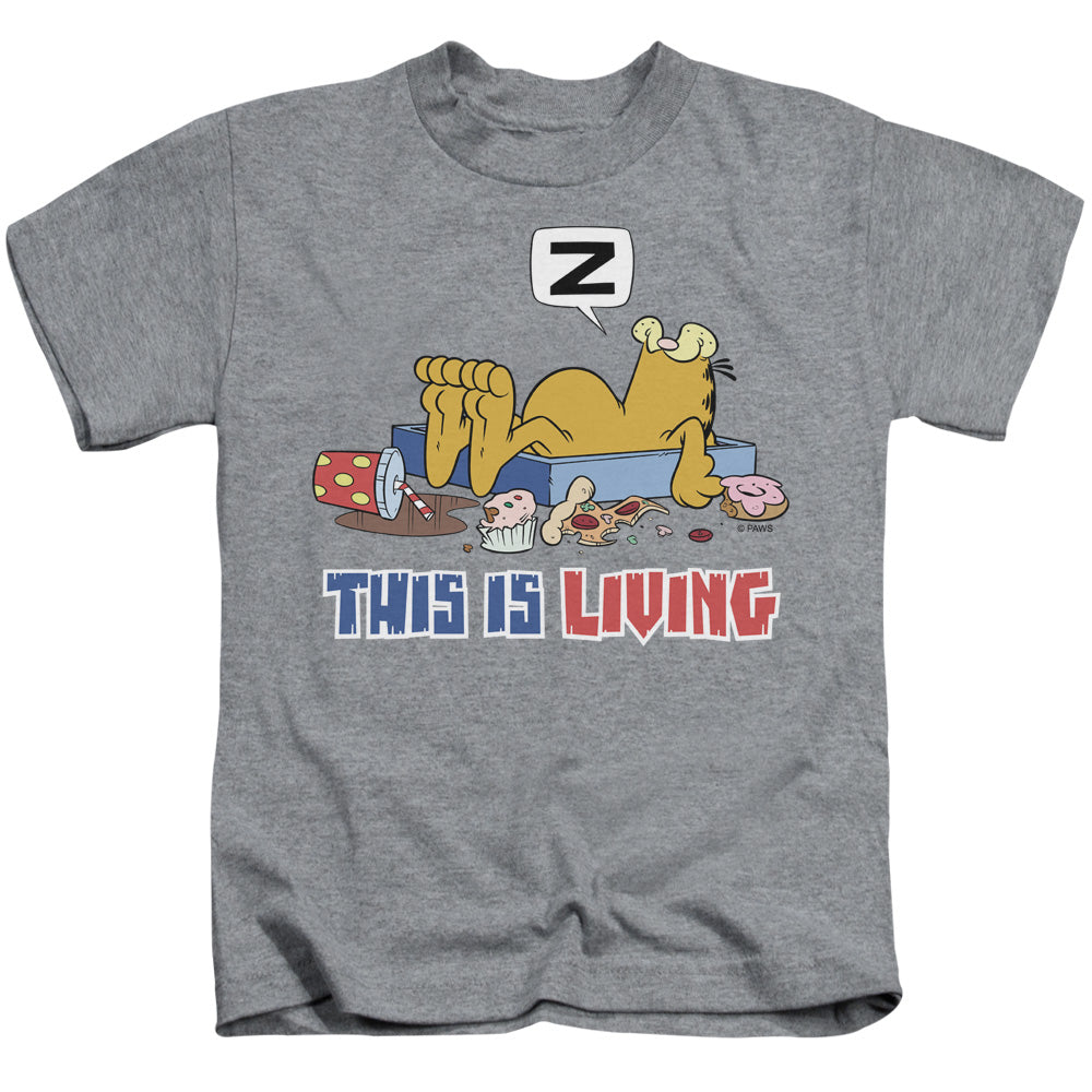 Garfield This is Living Juvenile Kids Youth T Shirt Athletic Heather