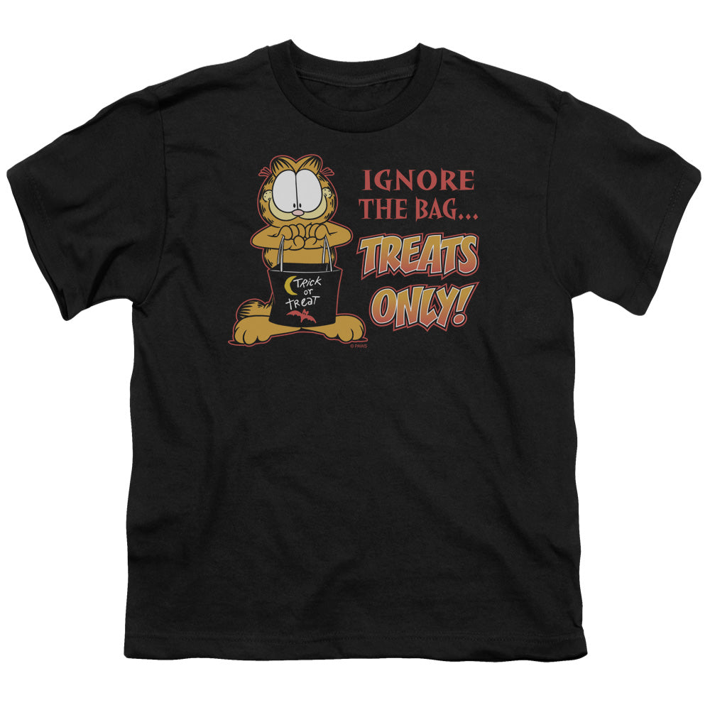 Garfield Treats Only Kids Youth T Shirt Black