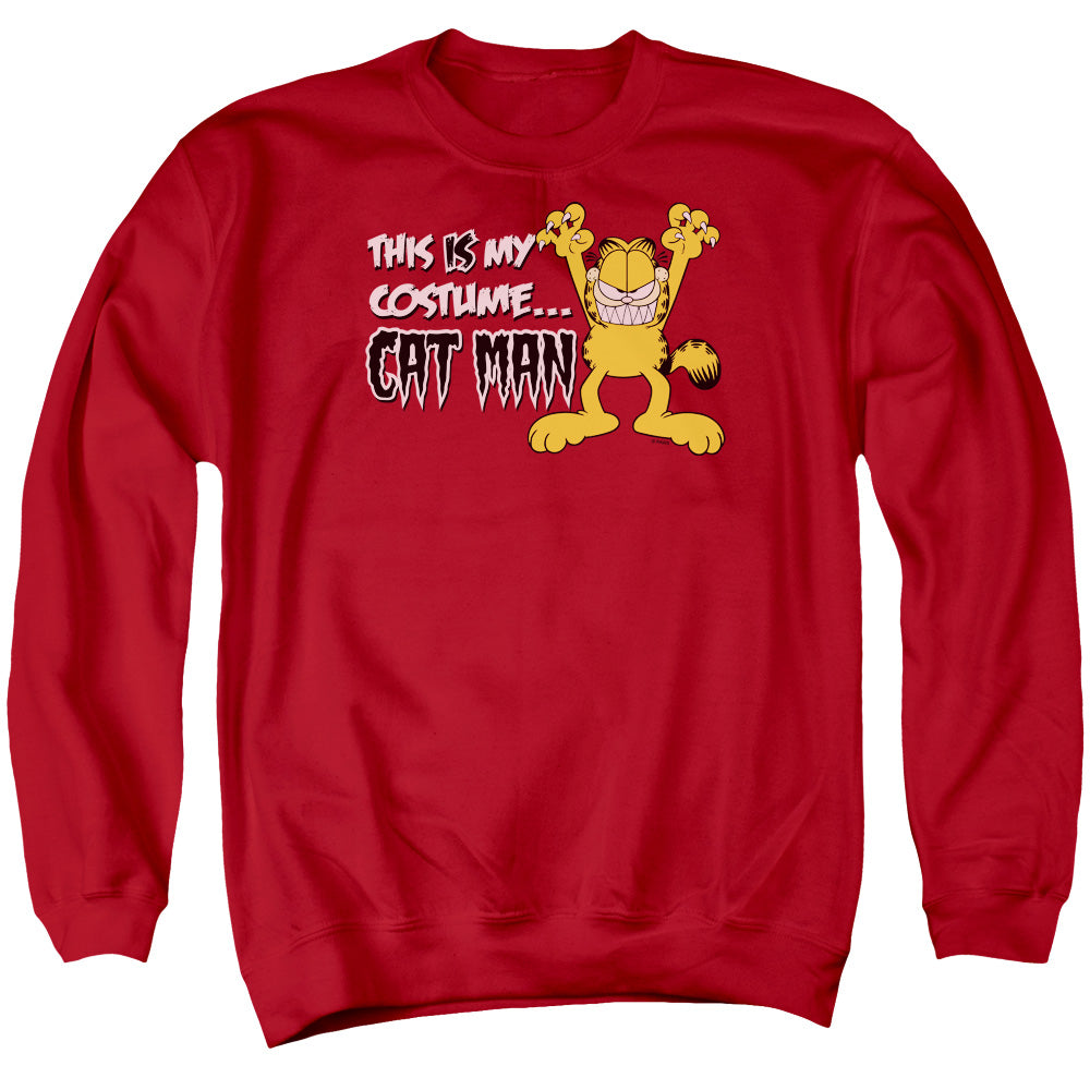Garfield Cat Man Mens Crewneck Sweatshirt Red