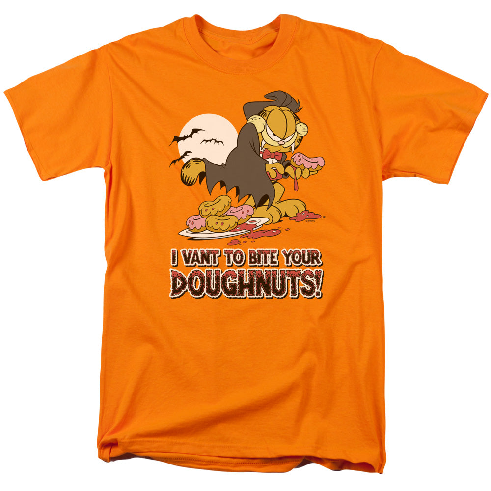 Garfield I Vant Doughnuts Mens T Shirt Orange Officially Licensed