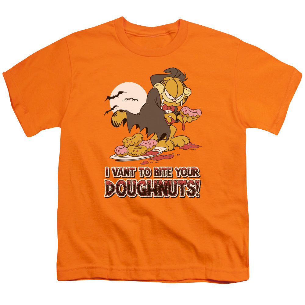 Garfield I Vant Doughnuts Kids Youth T Shirt Orange