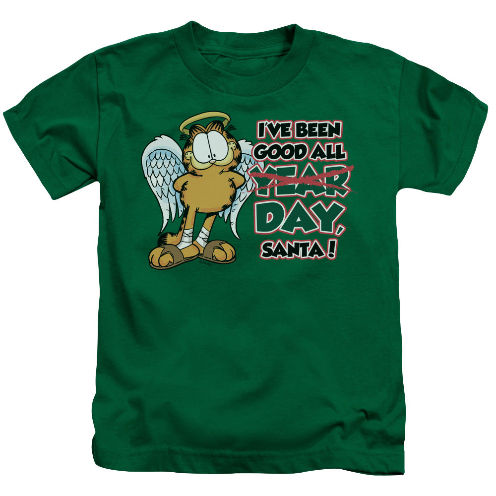 Garfield Ive Been Good Juvenile Kids Youth T Shirt Kelly Green