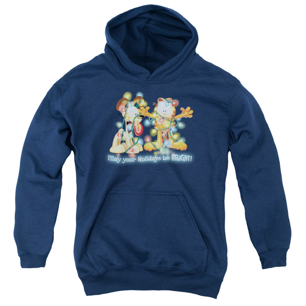Garfield Bright Holidays Kids Youth Hoodie Navy