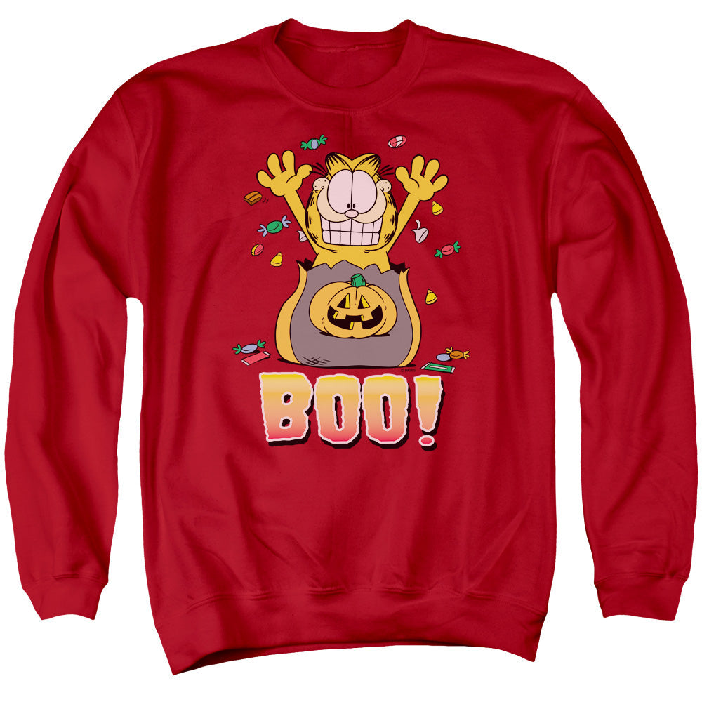 Garfield Boo! Mens Crewneck Sweatshirt Red
