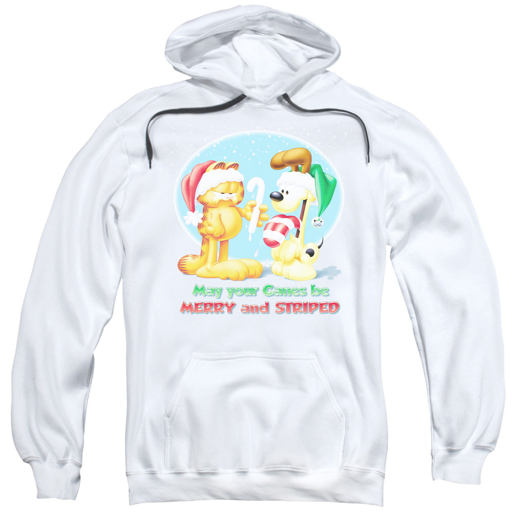 Garfield Merry And Striped Mens Hoodie White