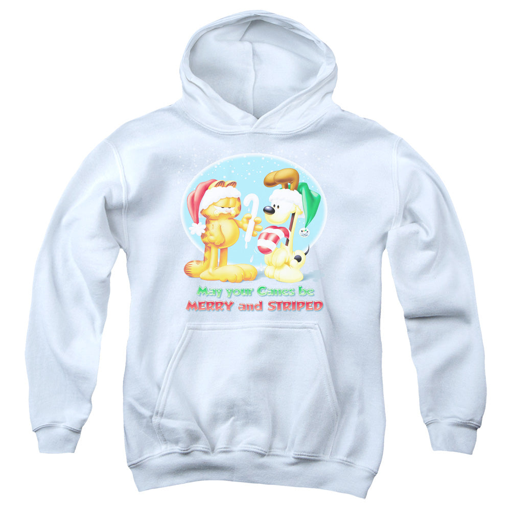 Garfield Merry and Striped Kids Youth Hoodie White