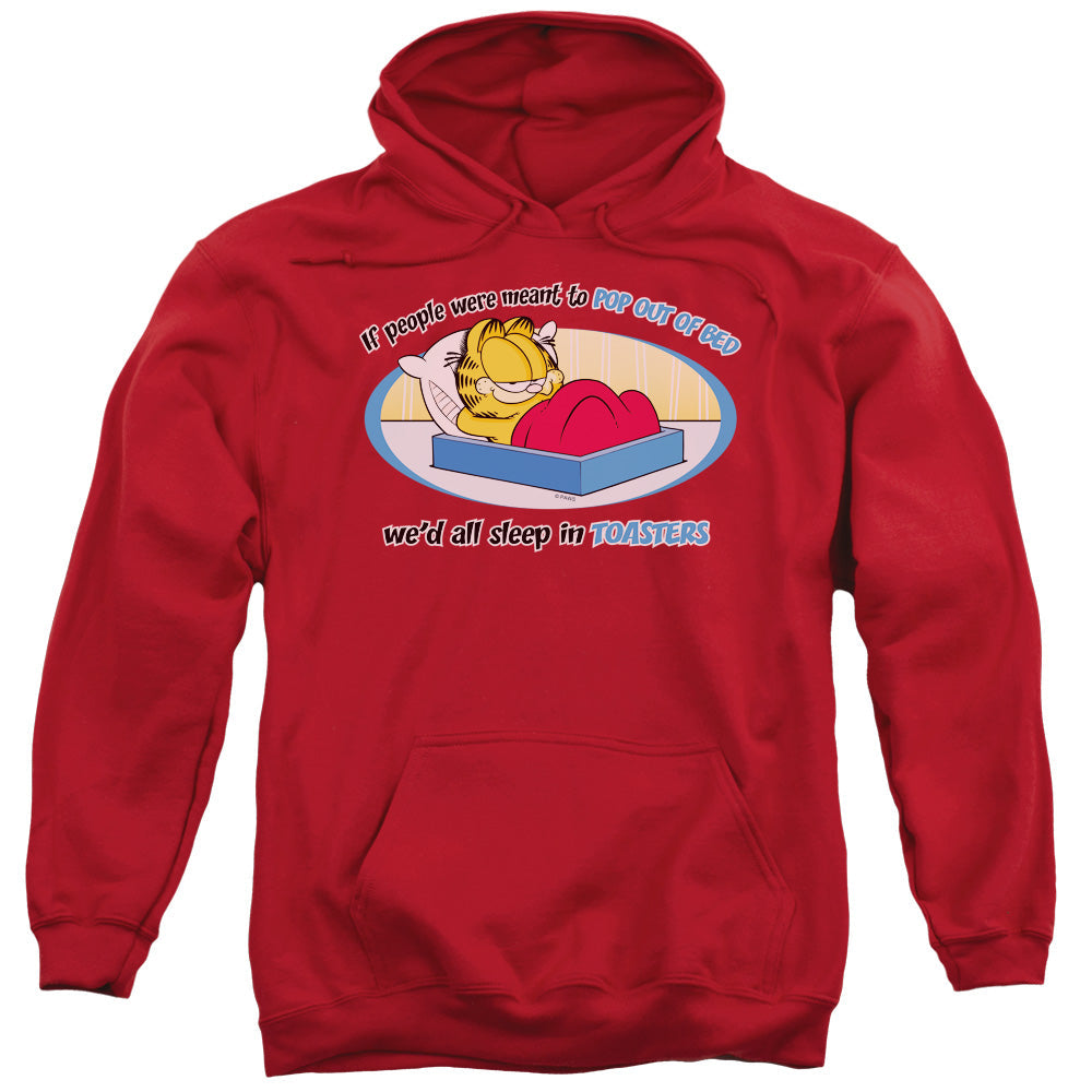 Garfield Pop Out Of Bed Mens Hoodie Red