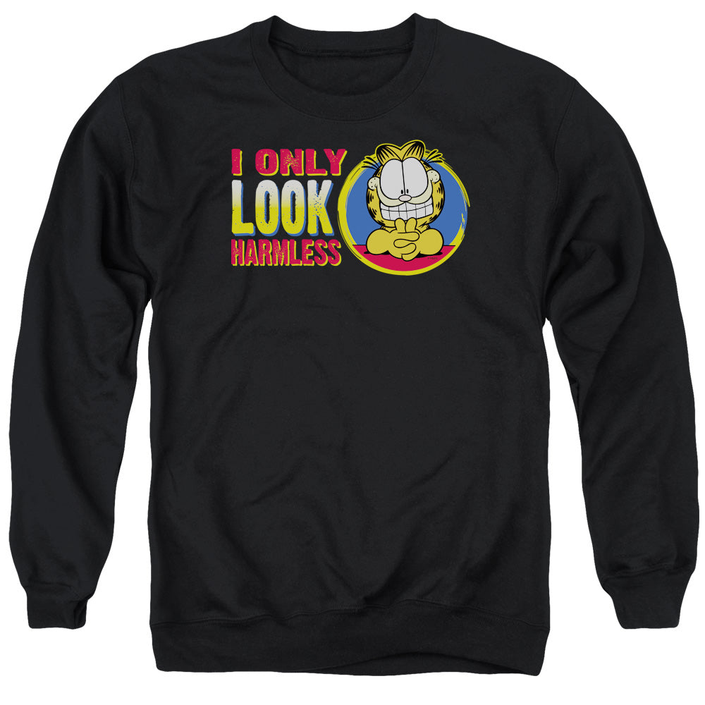 Garfield I Only Look Harmless Mens Crewneck Sweatshirt Black