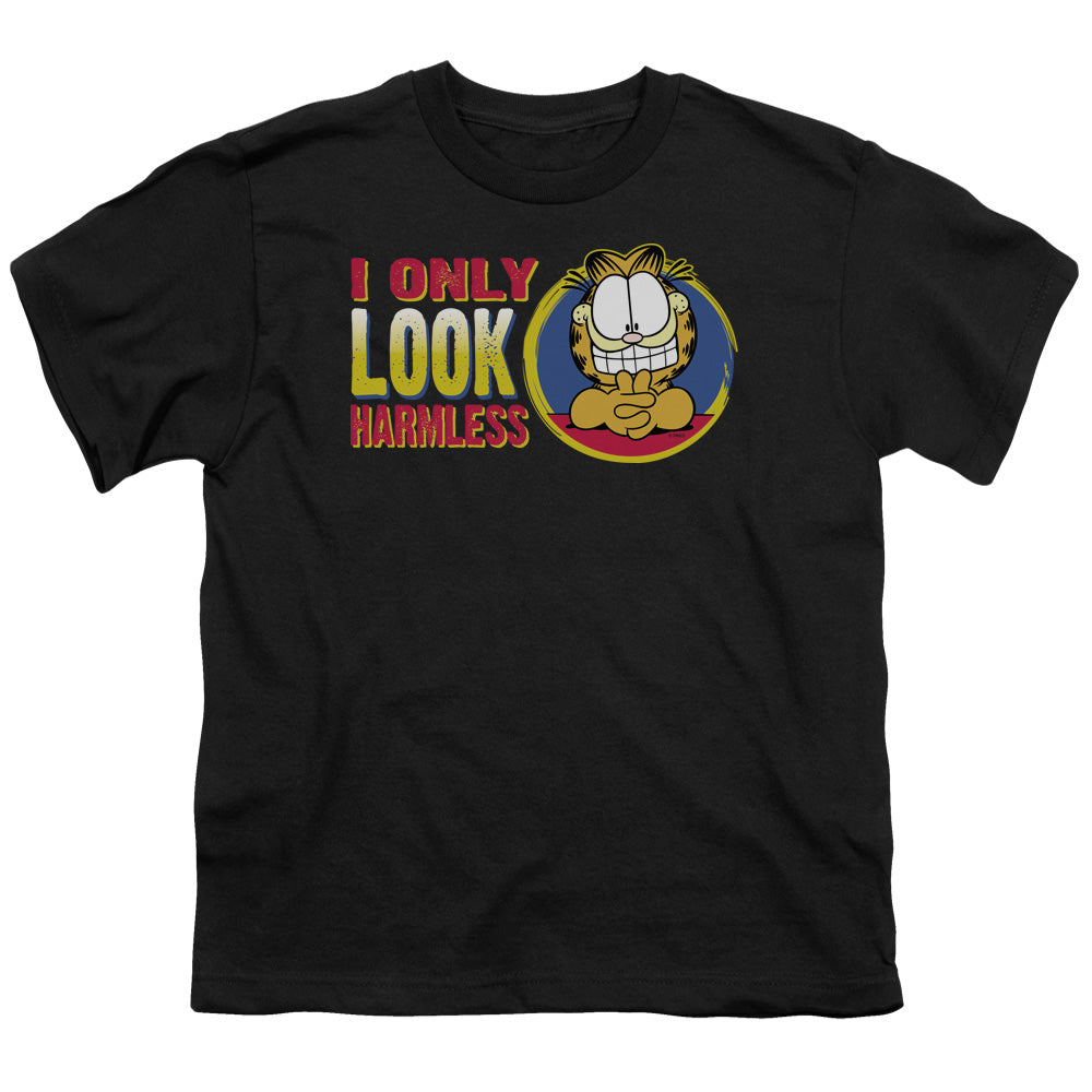 Garfield I Only Look Harmless Kids Youth T Shirt Black