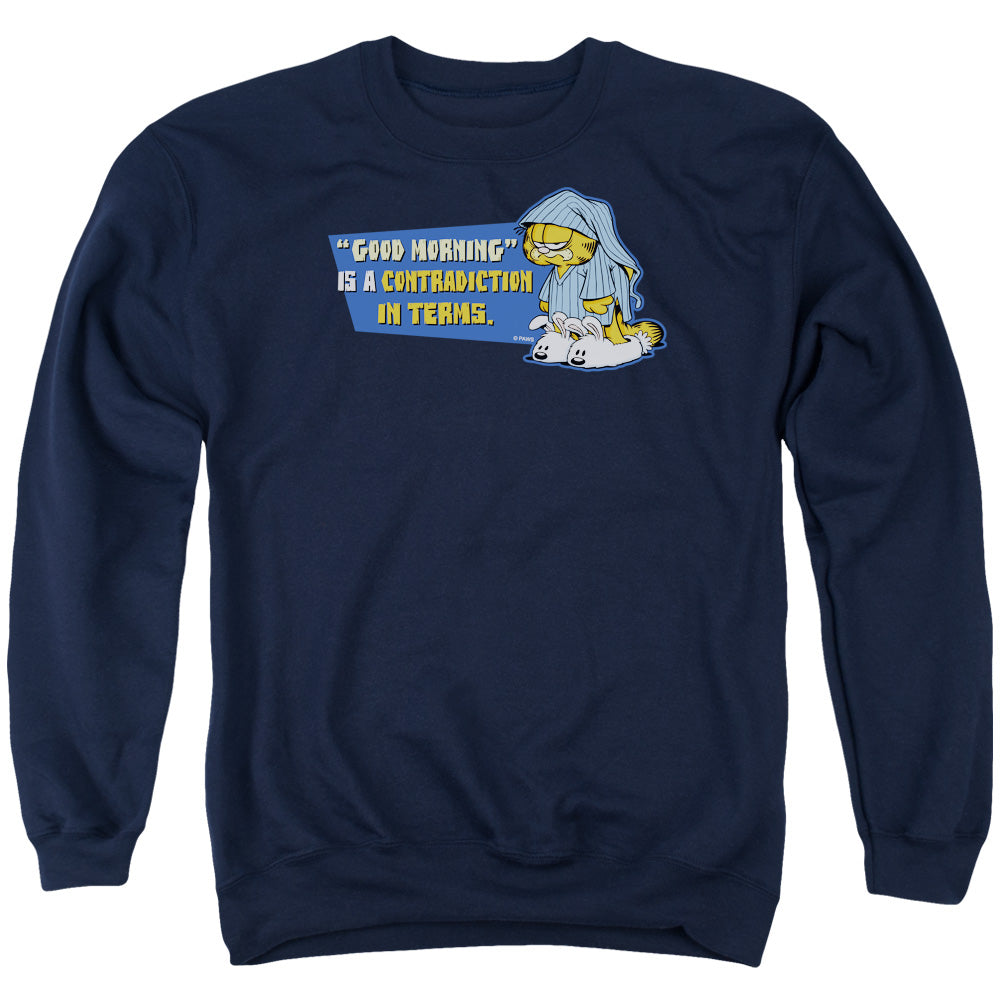 Garfield Contradicition in Terms Mens Crewneck Sweatshirt Navy