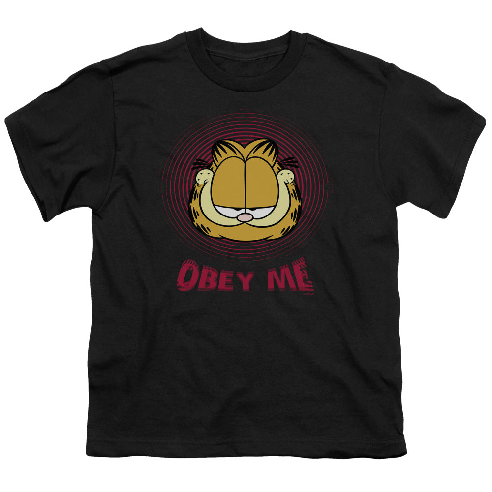 Garfield Obey Me Kids Youth T Shirt Black