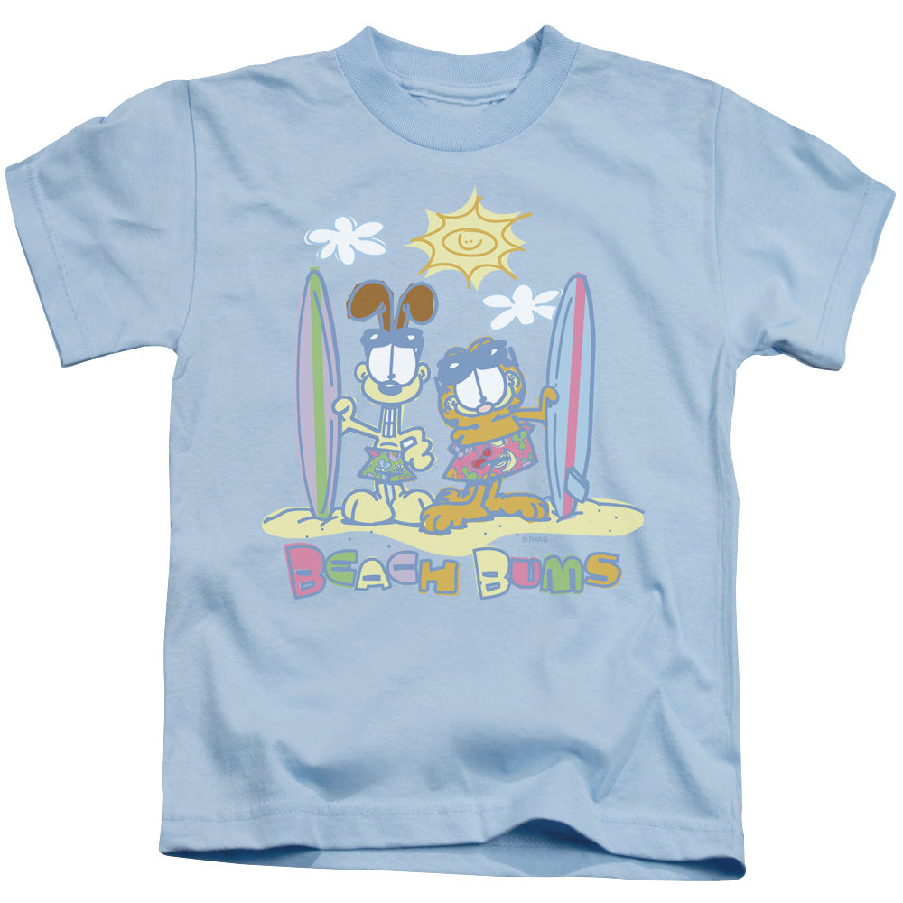 Garfield Beach Bums Juvenile Kids Youth T Shirt Light Blue