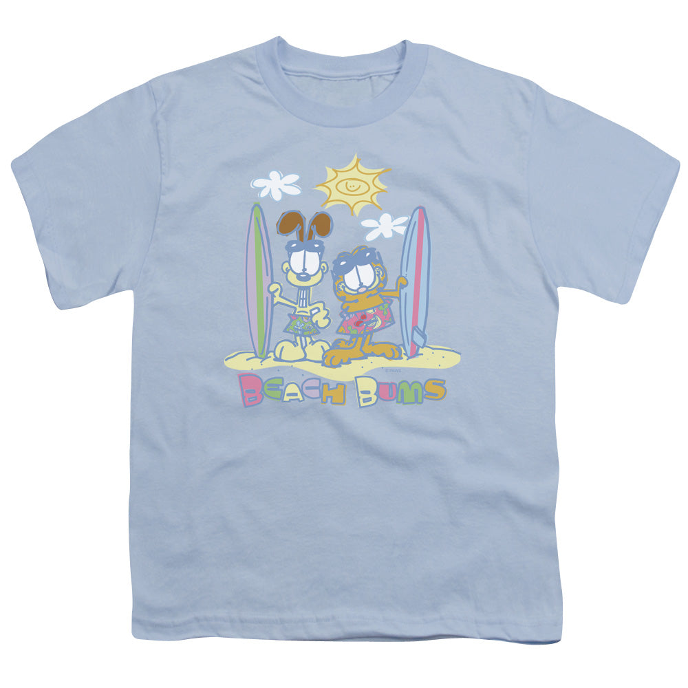Garfield Beach Bums Kids Youth T Shirt Light Blue
