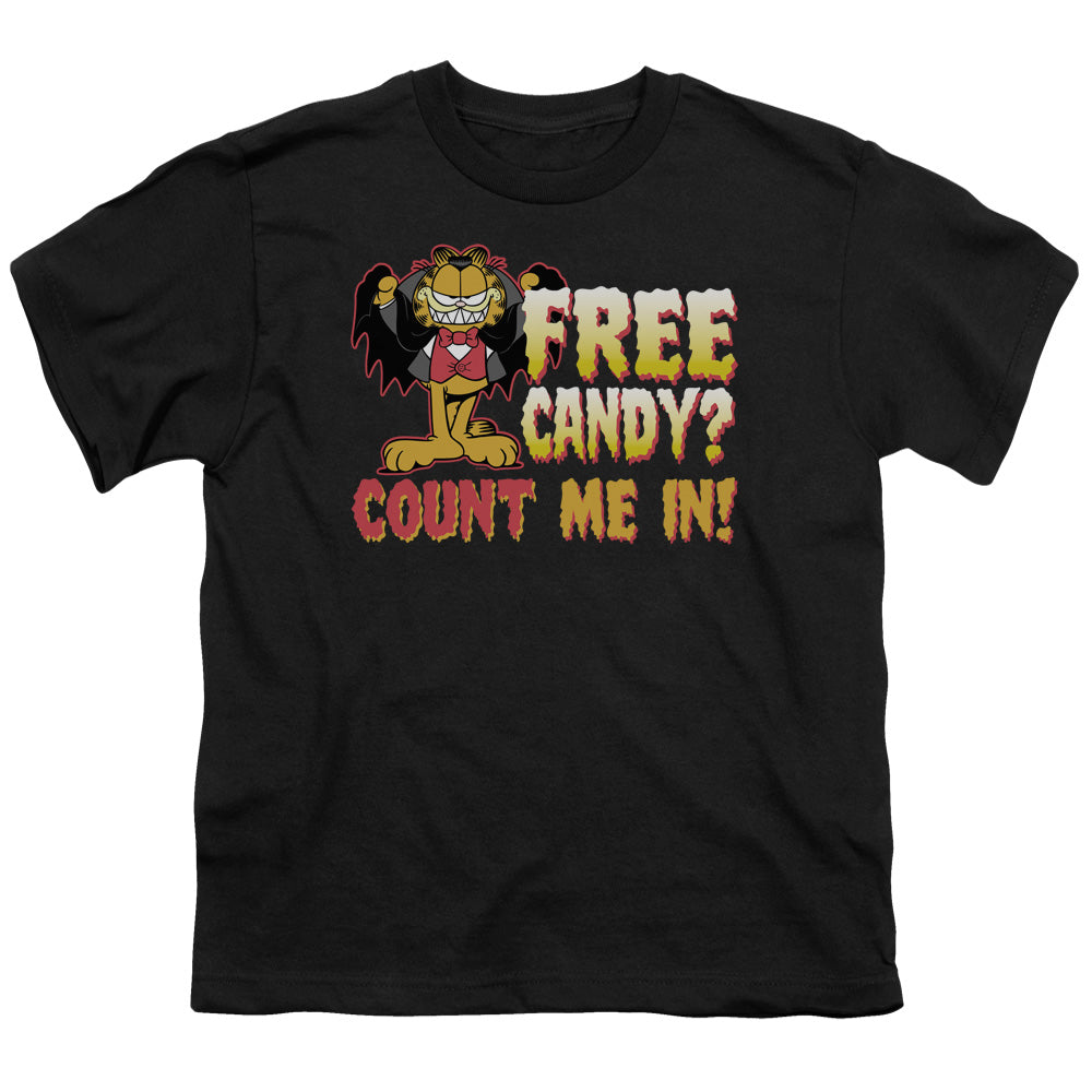 Garfield Count Me in Kids Youth T Shirt Black