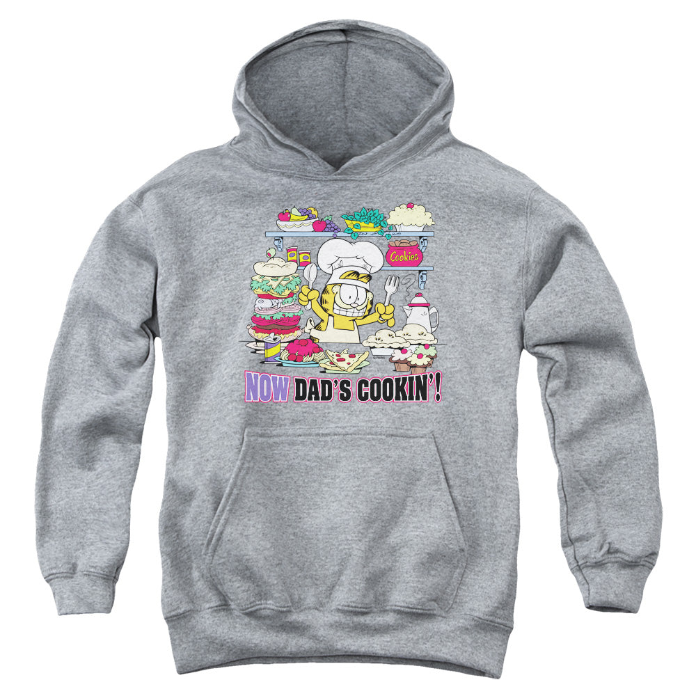 Garfield Now Dads Cooking Kids Youth Hoodie Athletic Heather