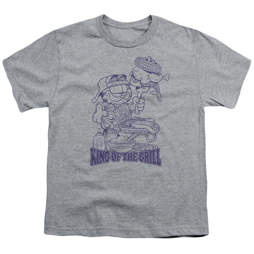 Garfield King of the Grill Kids Youth T Shirt Athletic Heather