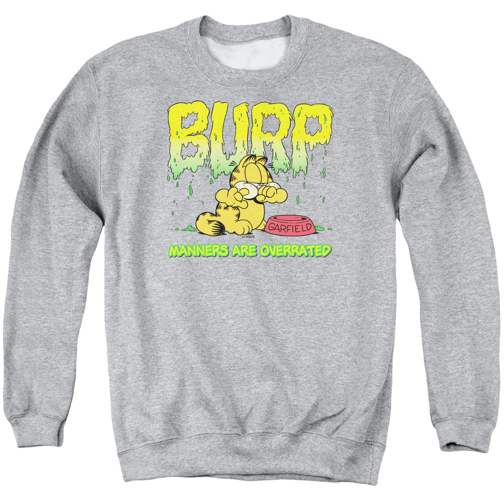 Garfield Manners Mens Crewneck Sweatshirt Athletic Heather
