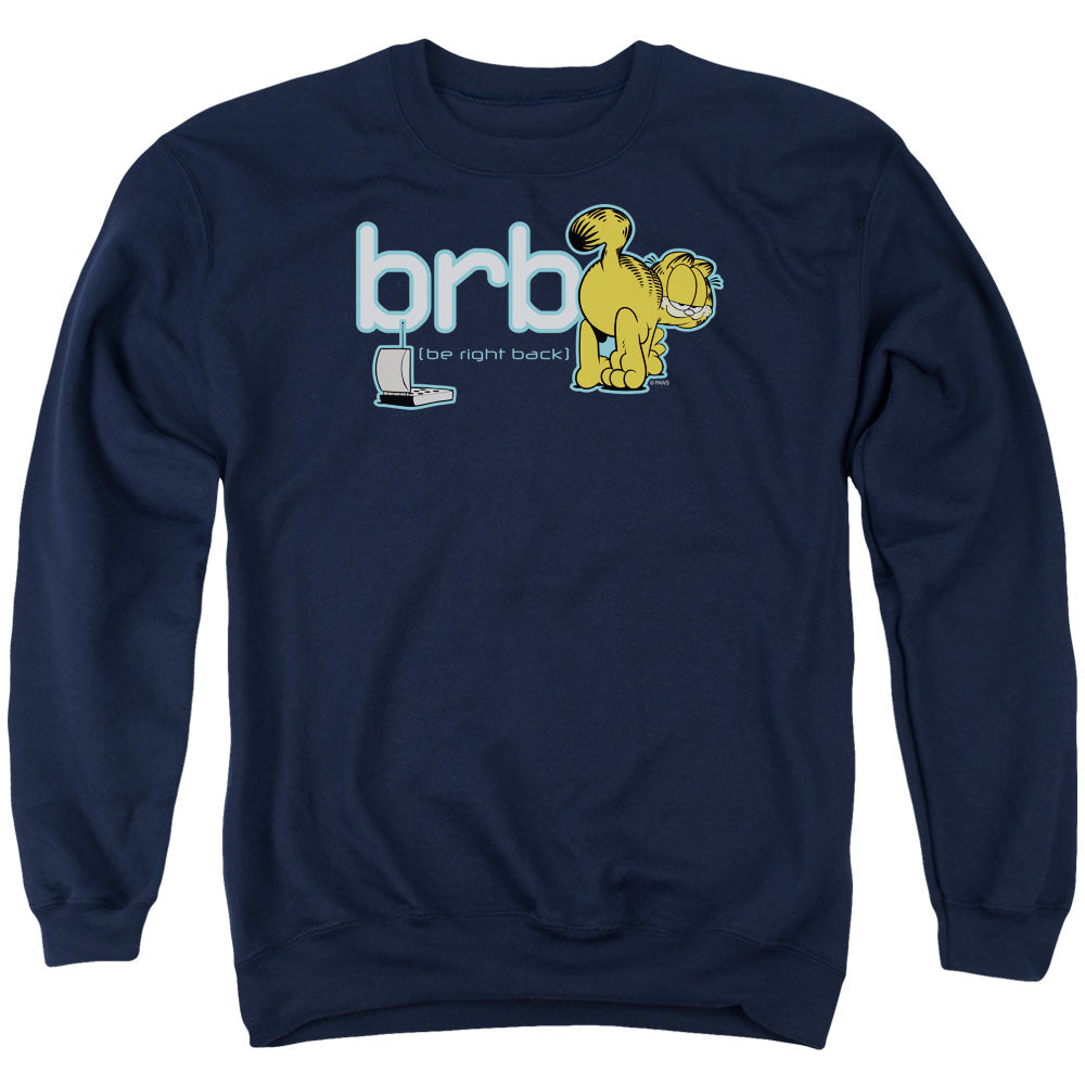 Garfield Be Right Back Mens Crewneck Sweatshirt Navy