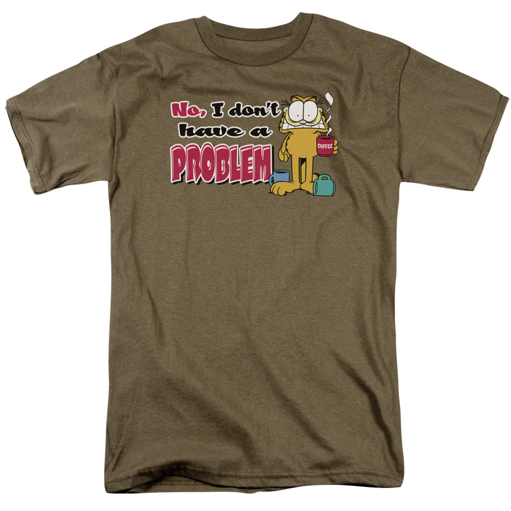 Garfield No Problem Mens T Shirt Safari Green Officially Licensed