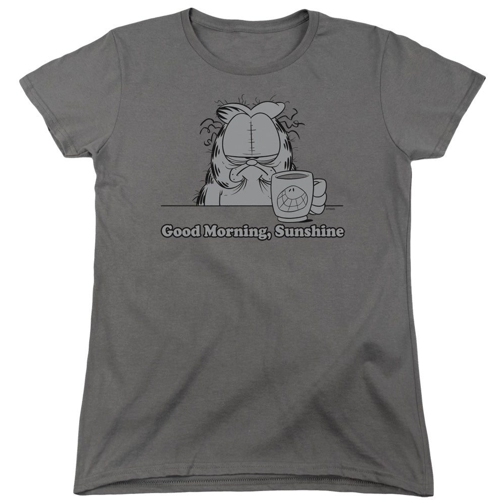 Garfield Good Morning Sunshine Womens T Shirt Charcoal