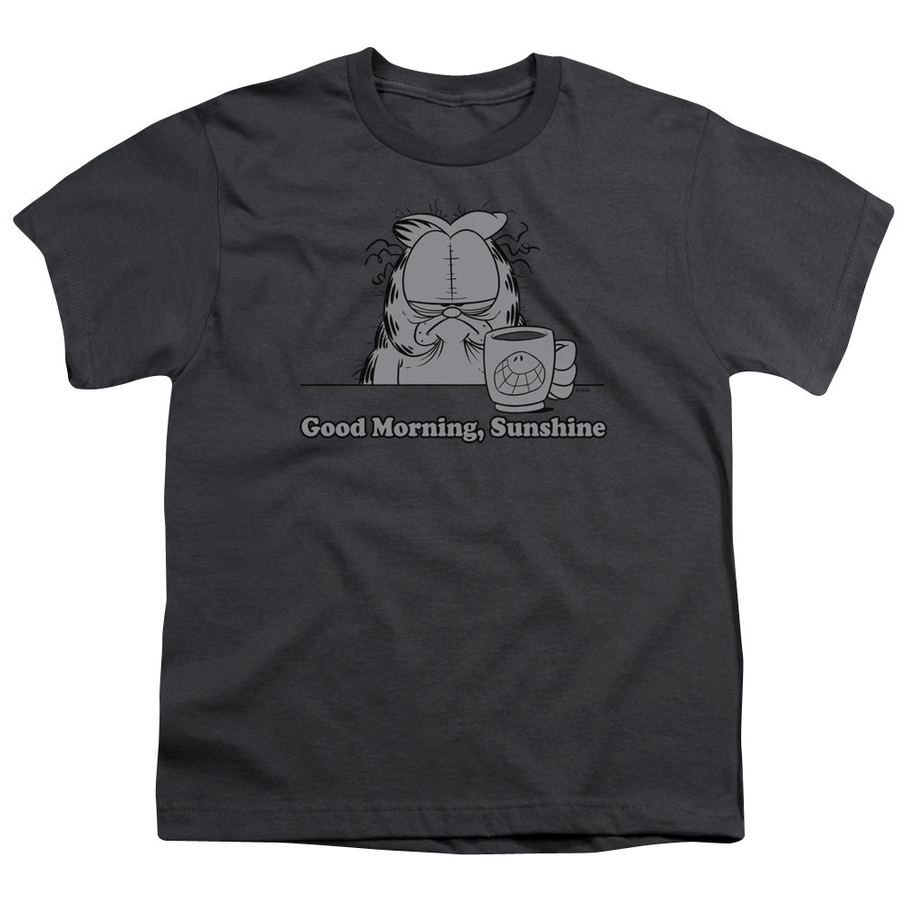 Garfield Good Morning Sunshine Kids Youth T Shirt Charcoal