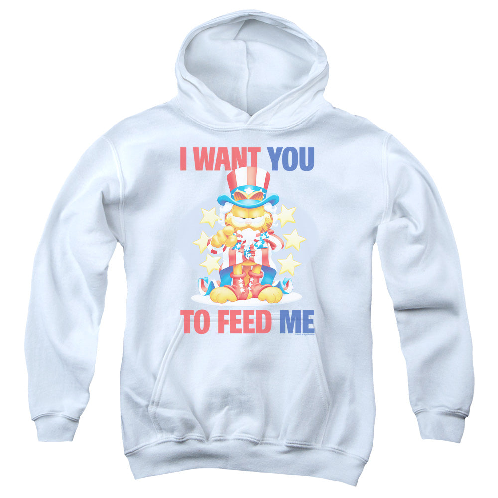 Garfield I Want You Kids Youth Hoodie White