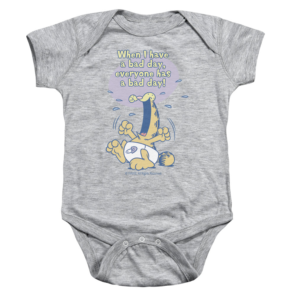 Garfield Bad Day Infant Baby Snapsuit Athletic Heather (6 Mos)