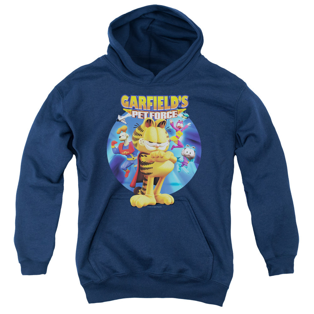 Garfield Dvd Art Kids Youth Hoodie Navy