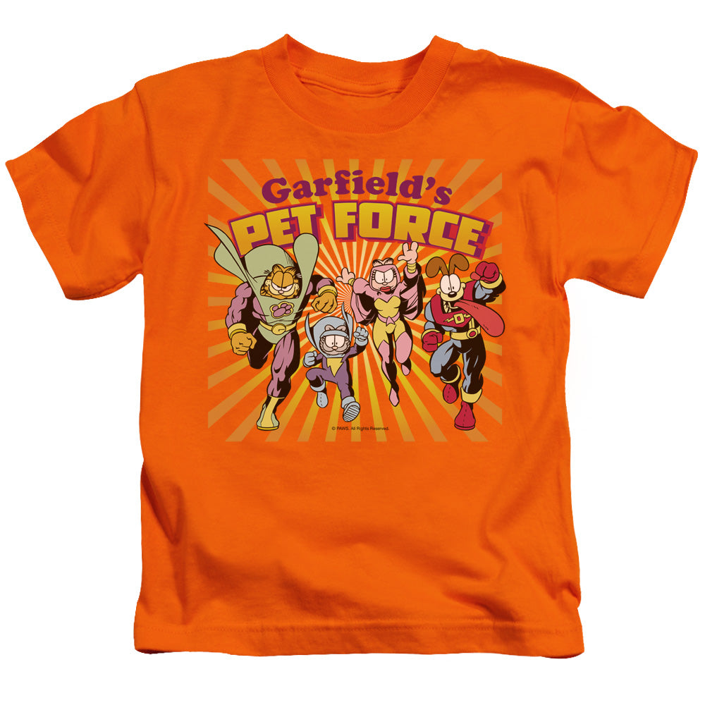 Garfield Pet Force Burst Juvenile Kids Youth T Shirt Orange