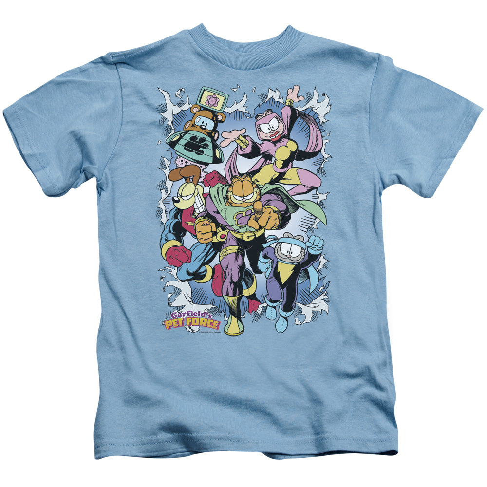 Garfield Ripped Juvenile Kids Youth T Shirt Carolina Blue