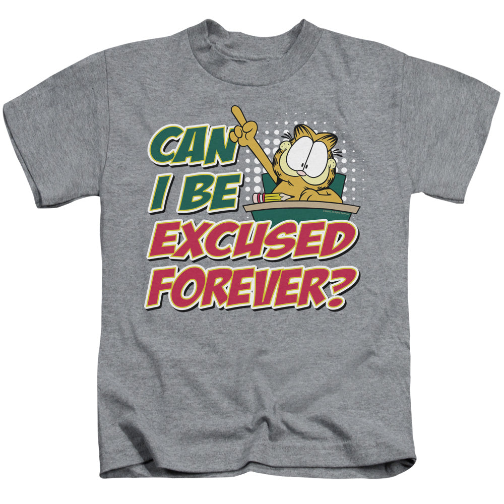 Garfield Excused Forever Juvenile Kids Youth T Shirt Athletic Heather