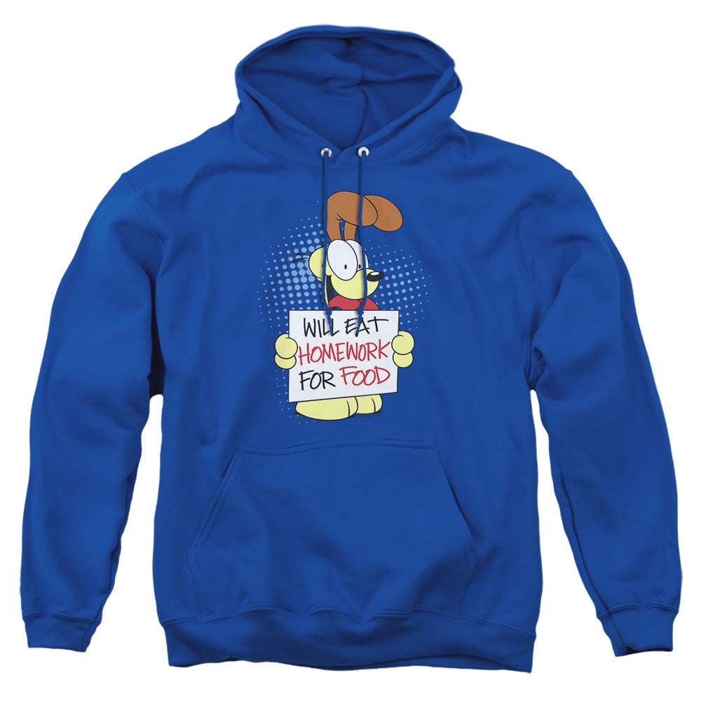 Garfield Will Eat Homework Mens Hoodie Royal Officially Licensed