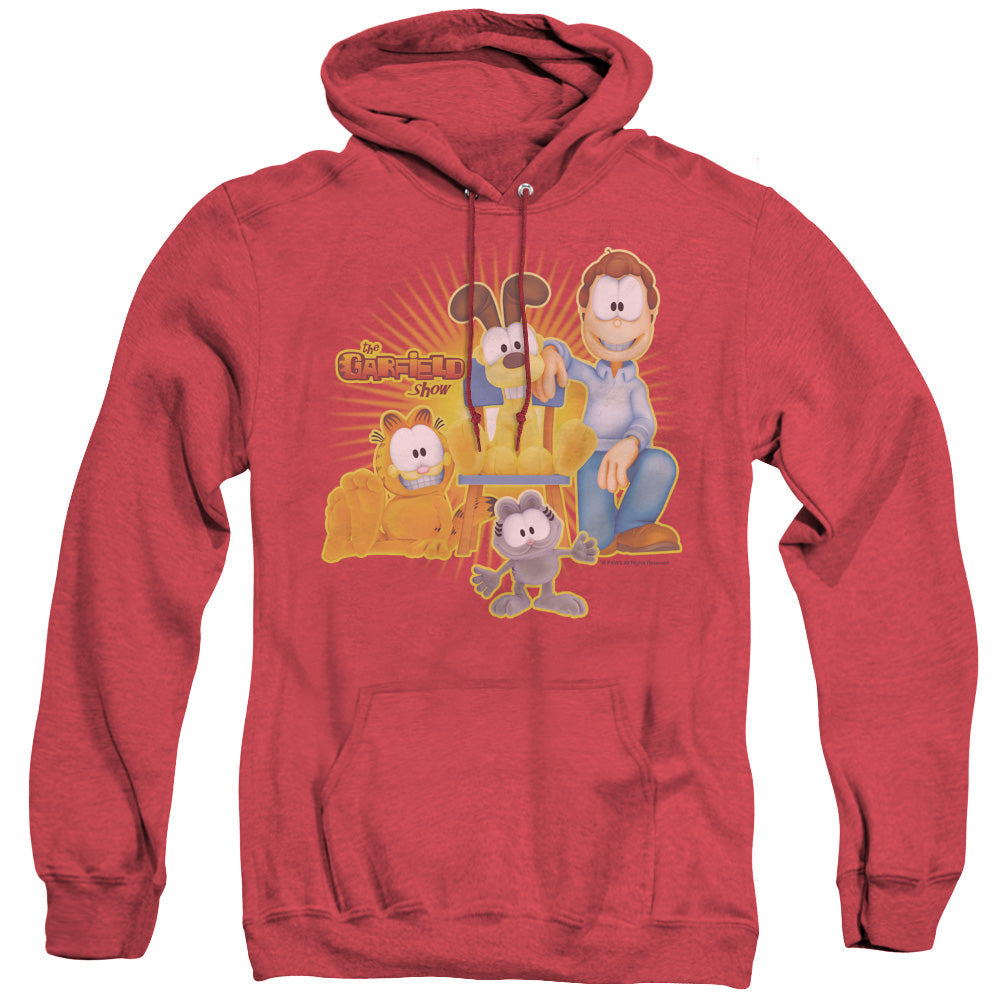 Garfield Say Cheese Heather Mens Hoodie Red