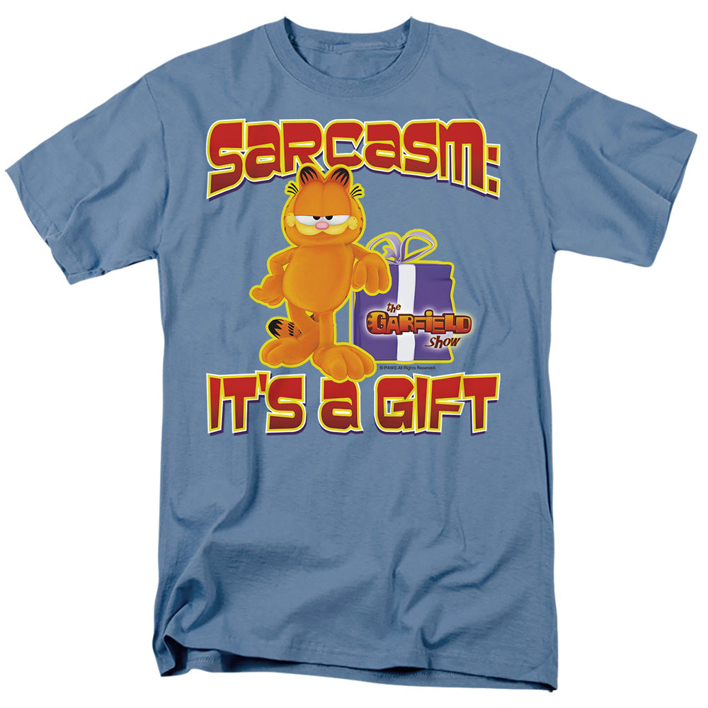 Garfield Sarcasm Mens T Shirt Carolina Blue Officially Licensed