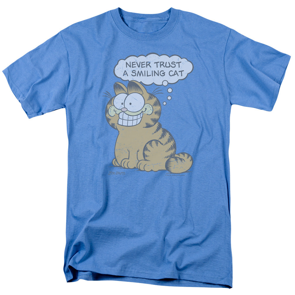 Garfield Smiling Cat Mens T Shirt Carolina Blue Officially Licensed