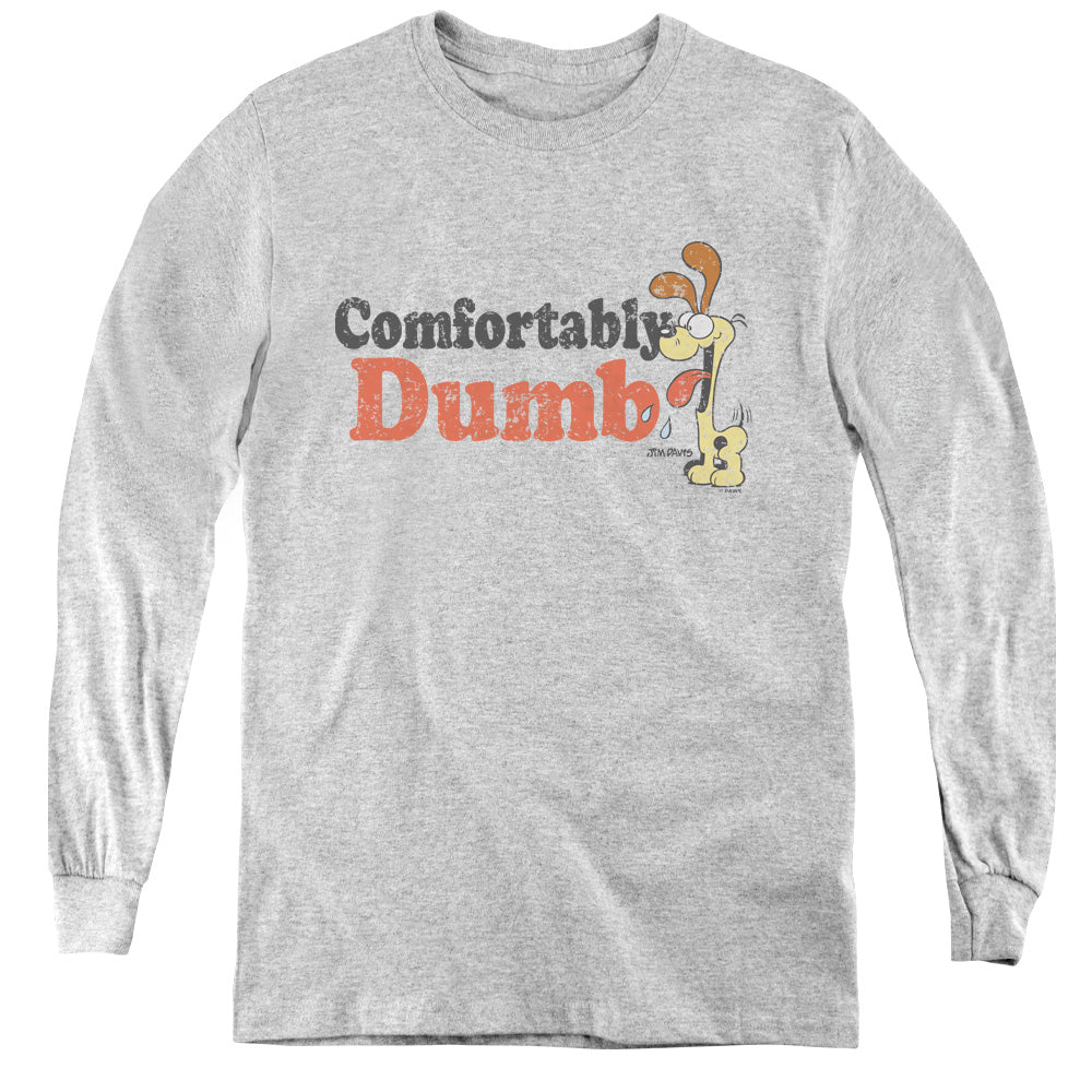 Garfield Comfortably Dumb Long Sleeve Kids Youth T Shirt Athletic Heather