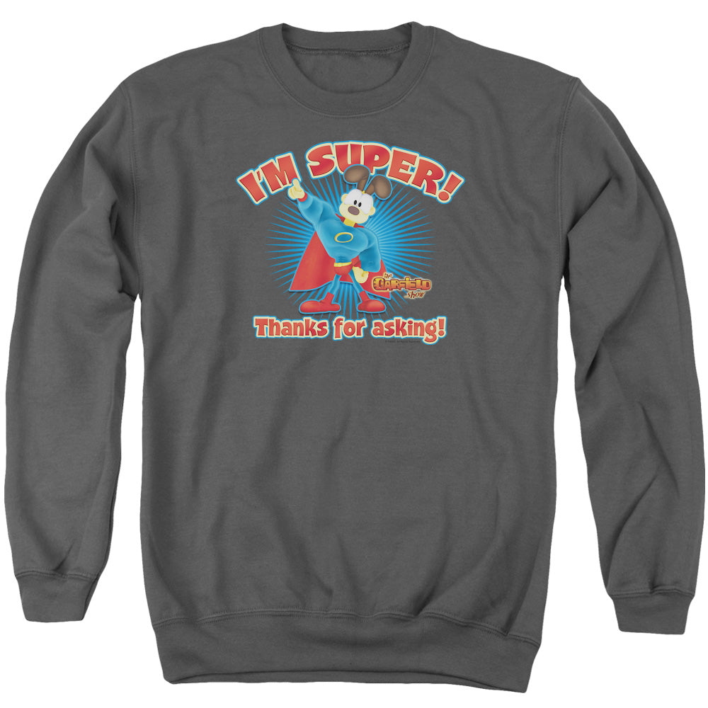 Garfield Super Mens Crewneck Sweatshirt Charcoal